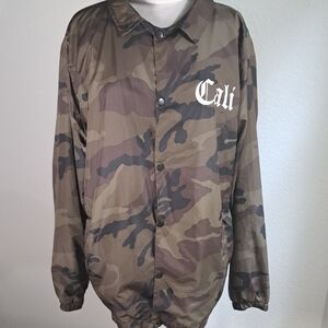 Camo Molokai Surf Co. Men’s Cali Jacket  Unisex Windbreaker Hawaii Snap Size XL